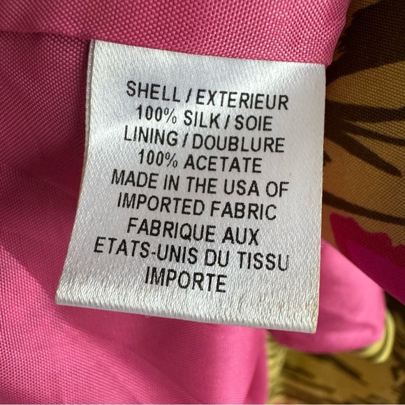 Milly Silk Tropical Palm Tie Waist
Dress in Pink and Green Size 8 - Picture 12 of 16